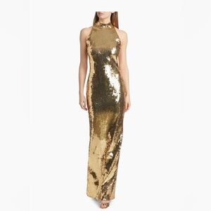 Dazzling Gold Sequin Maxi Dress